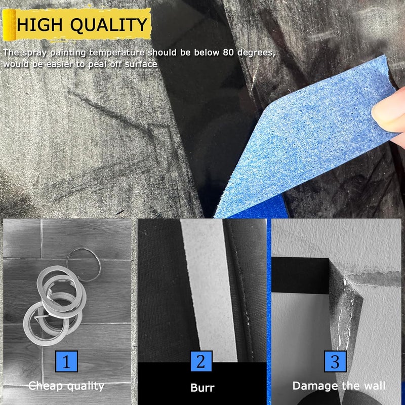 SmaringRobot Premium Blue Tapes, Painters Tape, Masking Tape (1081.8yd =0.94IN*60.1yd*18 Rolls), Medium Adhesion, Edge-Lock, Multi-Surface Painter's Paper Tape for Walls Painting Supplies, Packing Labeling - Image 5